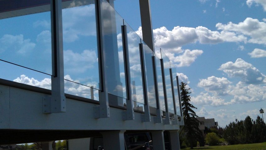 glass railings on a deck