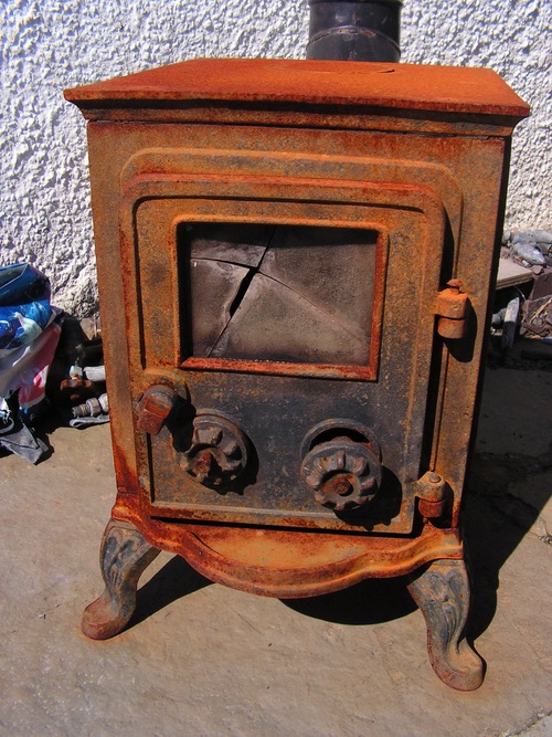 broken fireplace glass